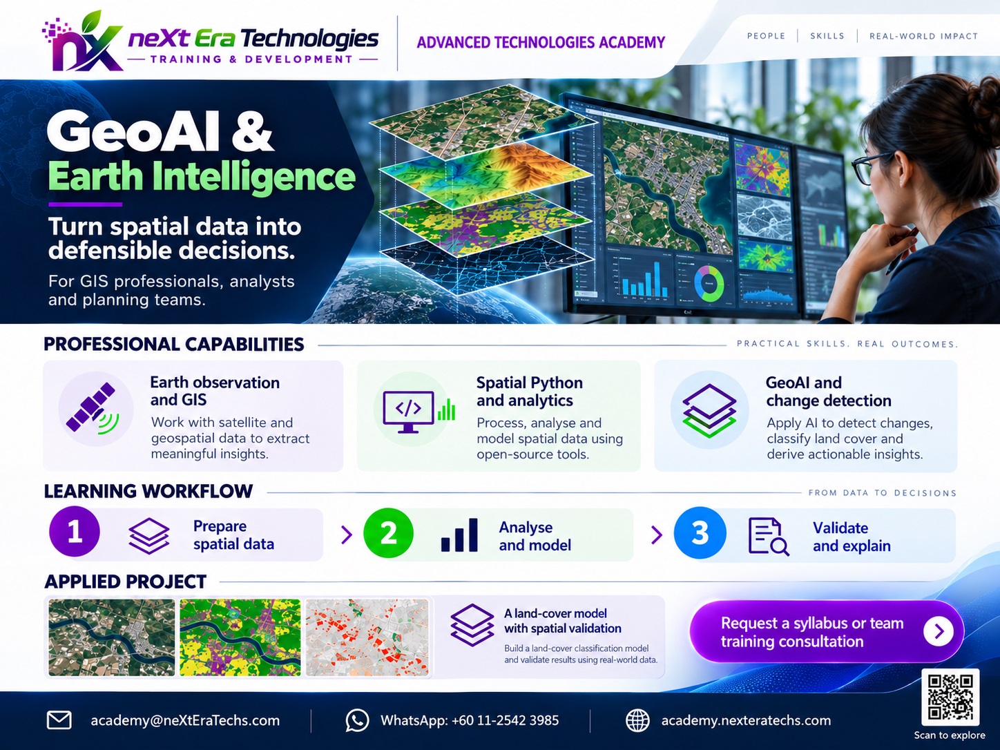 Training flyer for GeoAI & Earth Intelligence